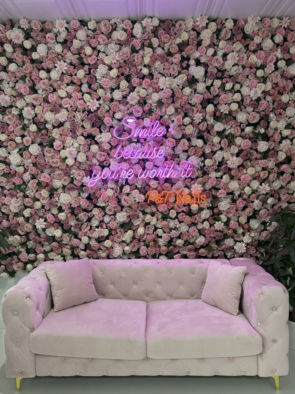 The clean, modern interior of P&T Nails Spa